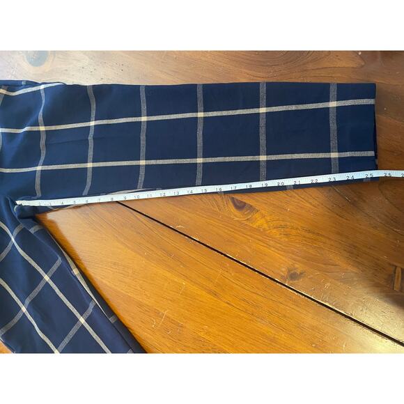 Old Navy Womens Plaid Pants Size 4 Regular Harper Bonded Mid Rise Blue Tan Box - Picture 11 of 11